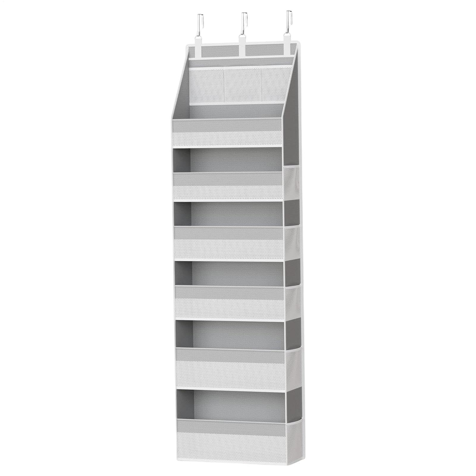 Porte-organisateur à suspendre Rangement vertical 6 niveaux avec crochets | Organisateur Porte-Étagère Pour Chambre Cellier Cuisine Buanderie Nurserie Camping-Car Placard Salle De Bain