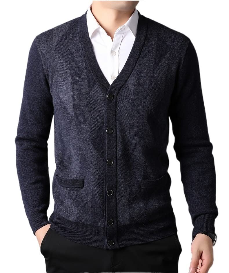 El Nuevo Cárdigans for Hombre Suéteres Cuello en V Suave con Botones Bolsillo Color sólido Tejido Suave al Tacto Manga Larga Otoño Invierno