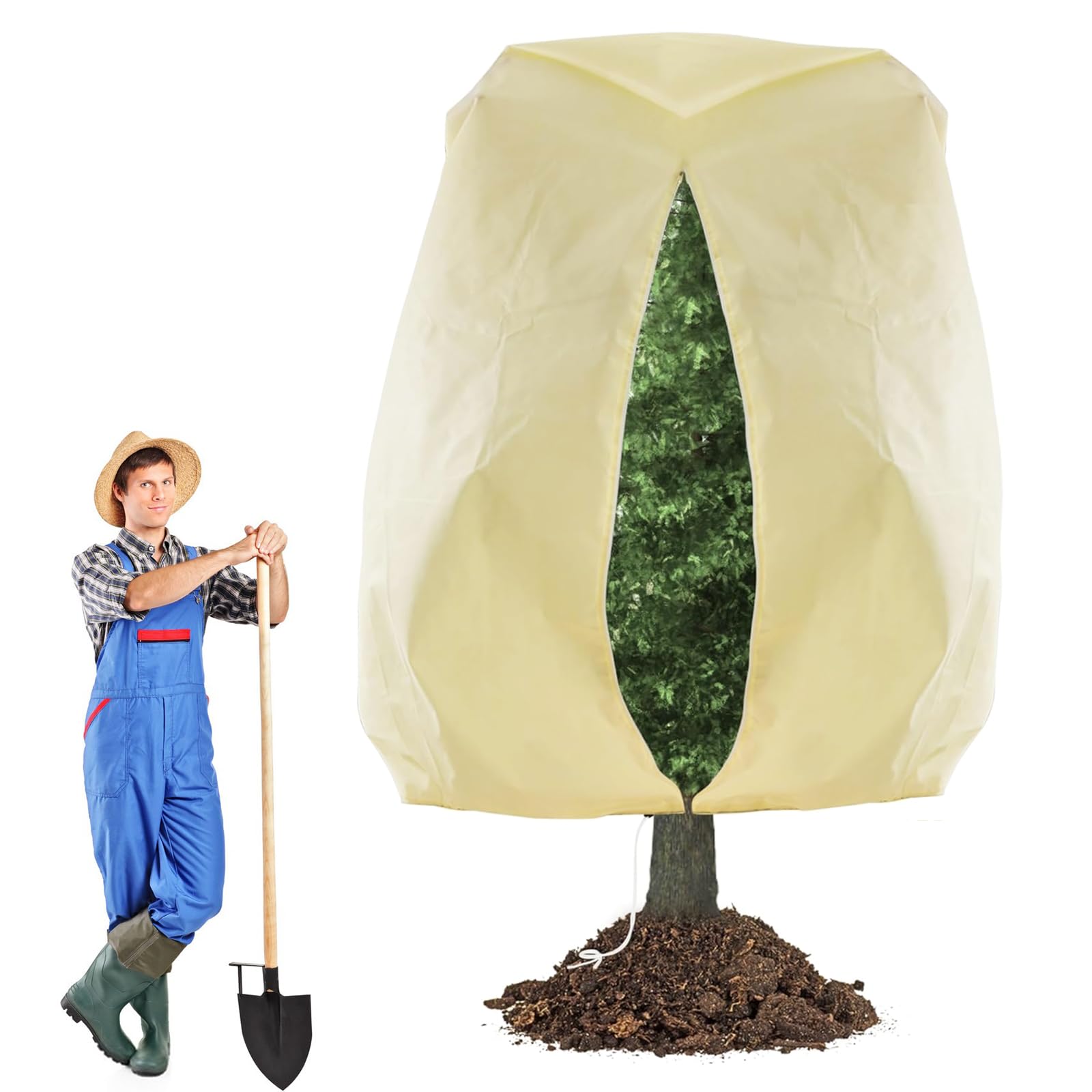 Protezione Invernale per Piante, 250 x 360 cm, Protezione antigelo, Protezione Invernale per Piante, Protezione Invernale XXL, per Esterni, con Cordino per Albero di Palme, Piante da Balcone