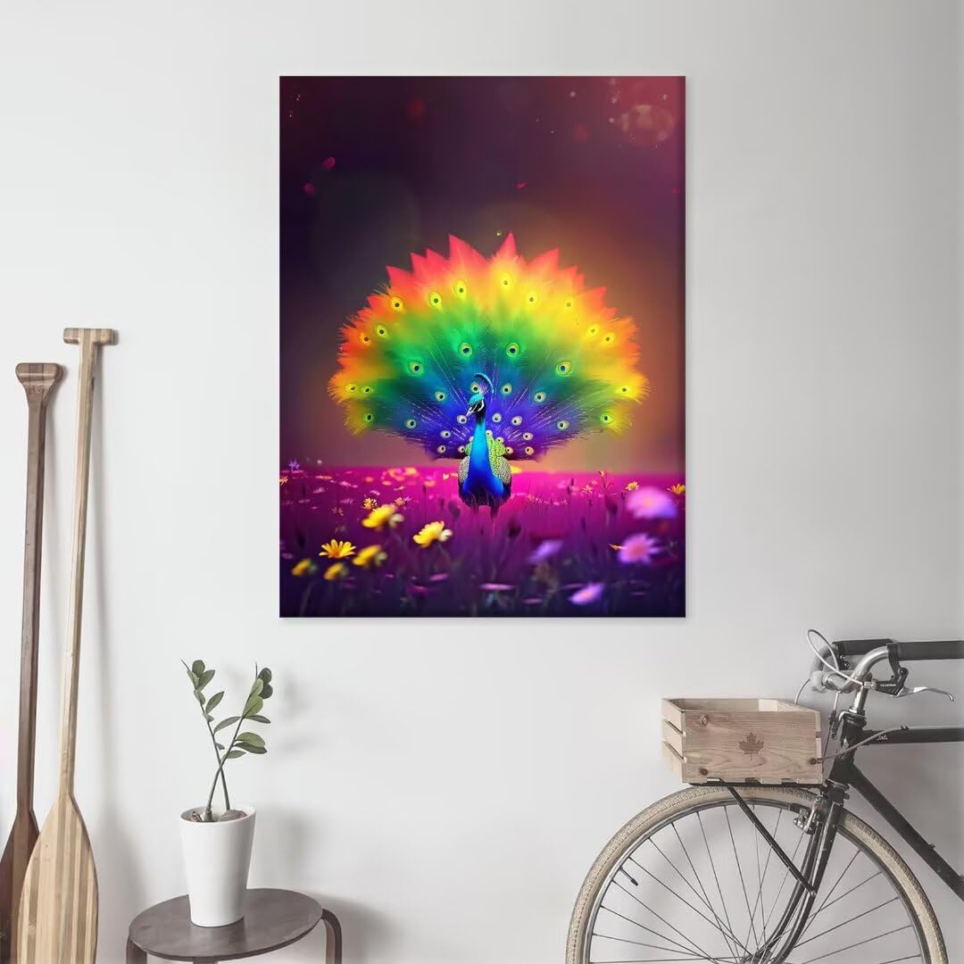 Diamond Painting Pfau XXL 40x90cm - 5D DIY Diamant Malerei Set Für Erwachsene