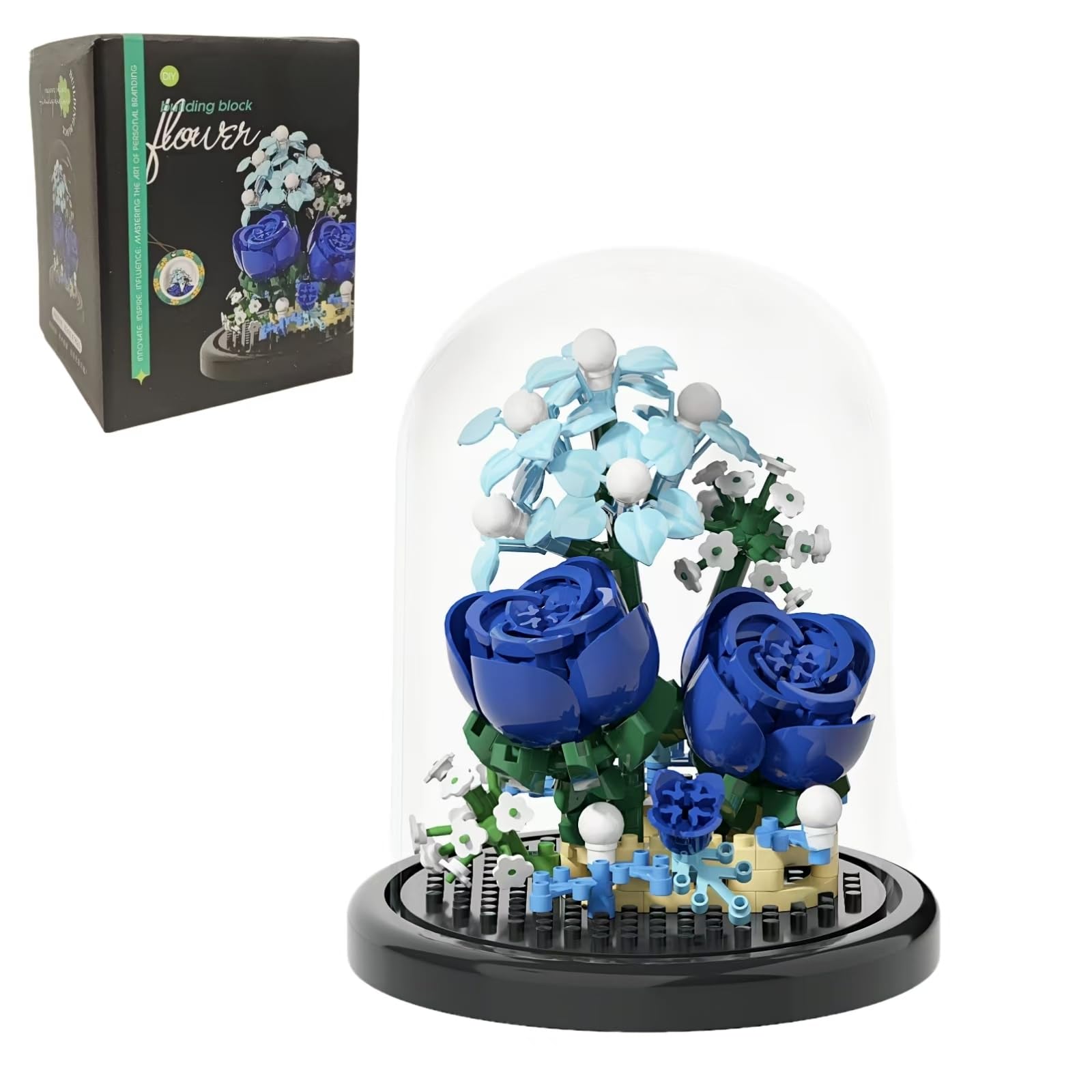 Amazon.com: WULOBOOI Blue Rose Flowers Micro Bricks Building Set