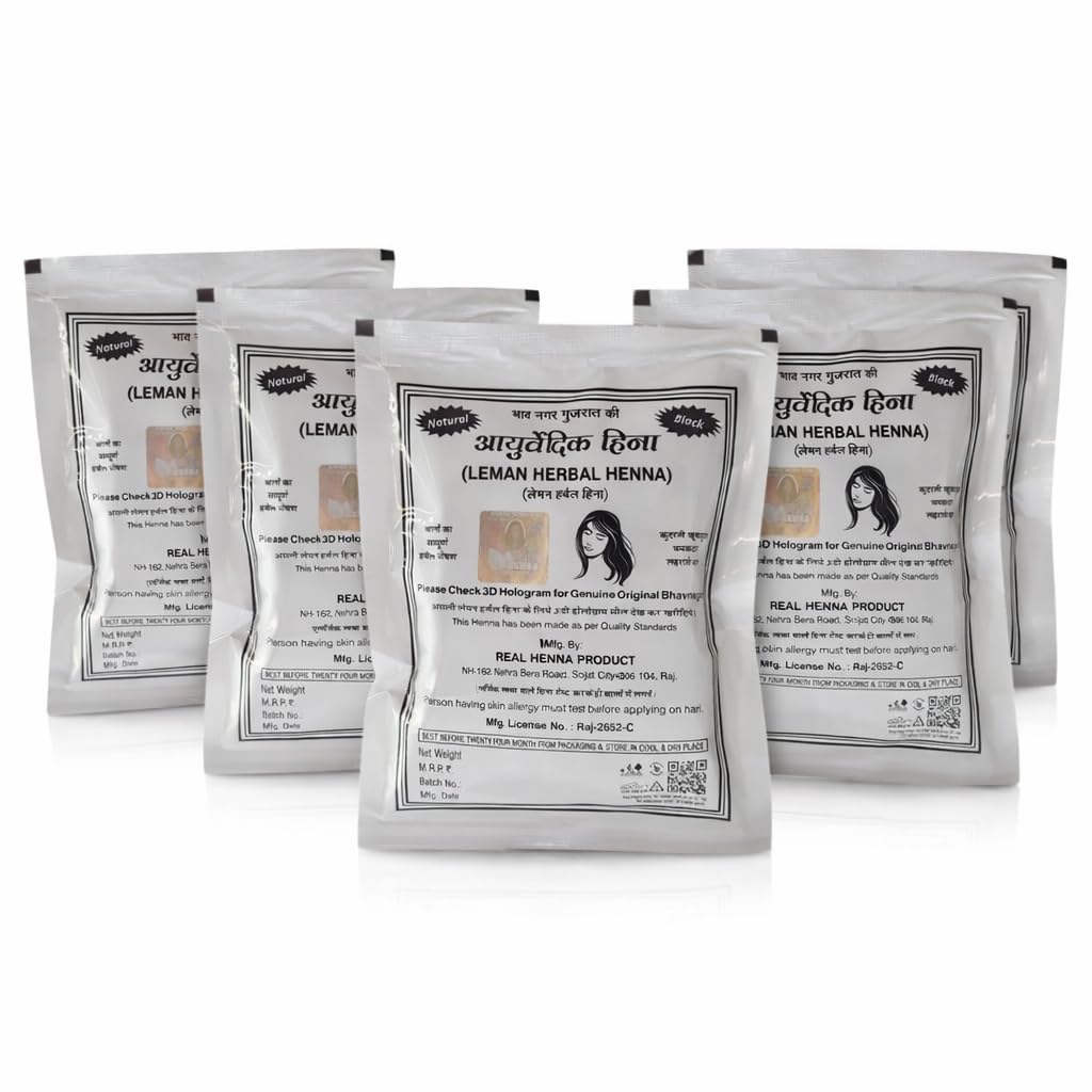Ayu-vedic Herbal Heenaa Powder for Natural Black Hair | Natural & Herbal Mehendi Powder | Chemical-Free Hair Color | Conditioning & Shine | For Men & Women (Pack of 5 x 40g, Natural Black)-image-5