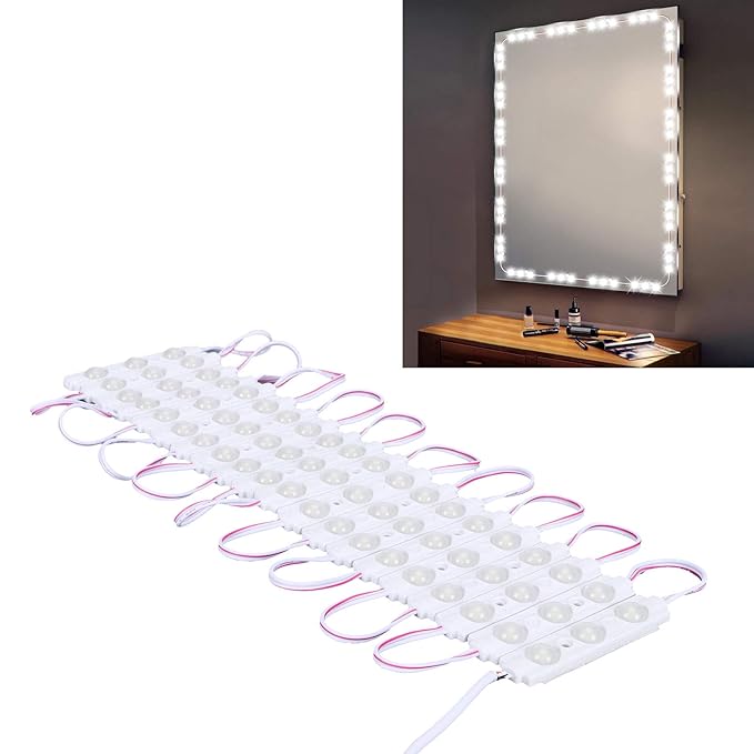 LED Mirror Lamp, Simple Convenient Mirror Light Waterproof Stable for Cabinets for Closets for Artworks for Kitchens for Exhibitions for Wardrobe Lights