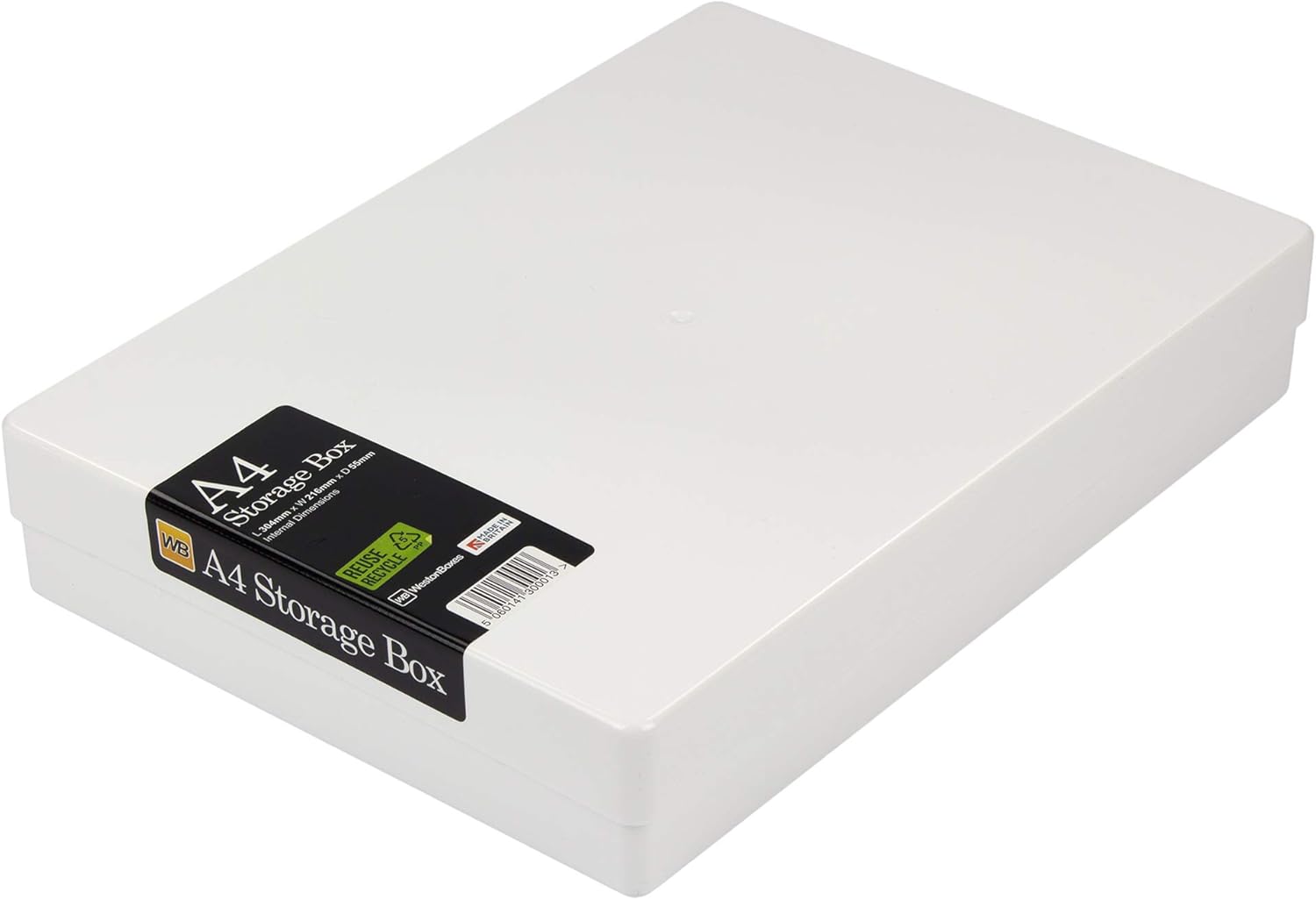 WestonBoxes A4 Plastic Craft Storage Boxes (White, Pack of 1) Office Products