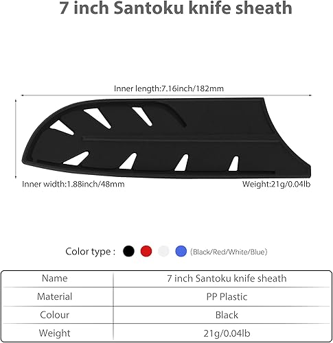 Miniatura 3 de XYJ Juego de 2 fundas de cuchillos de seguridad, protectores de bordes de cuchillos, funda universal para cuchillos, funda de cuchillo Santoku,