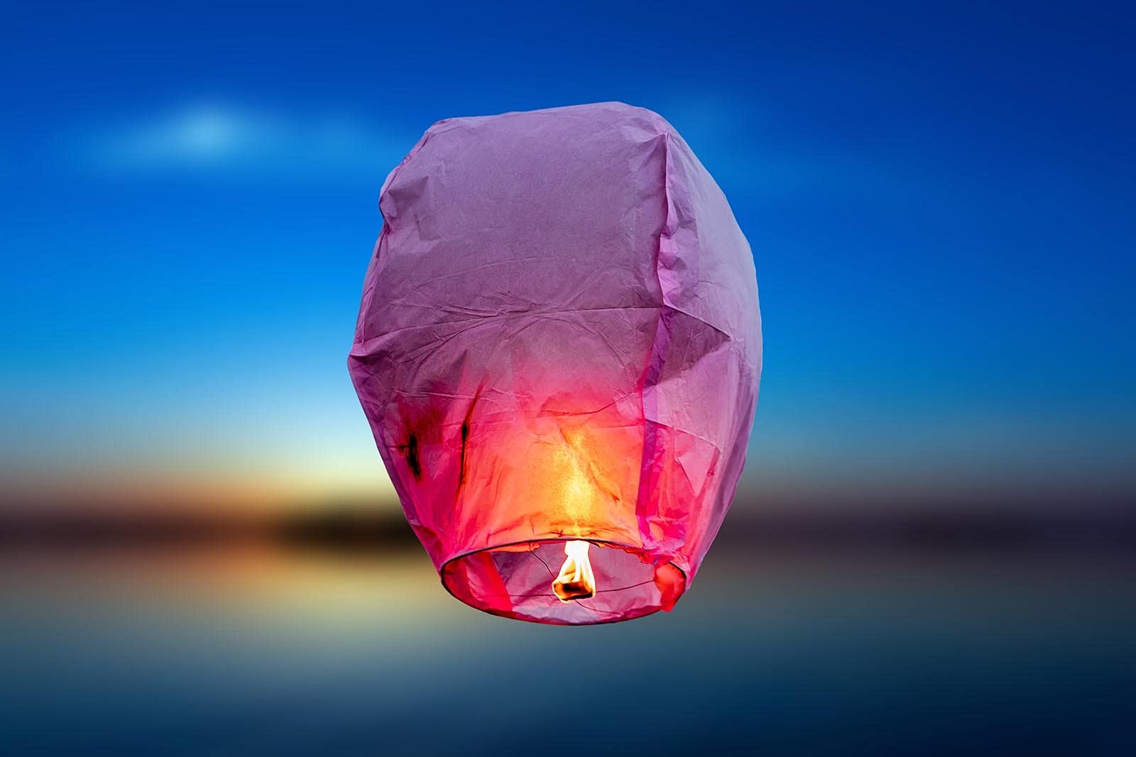 Paper Sky Lanterns Wishing Candle Akash Kandil HotAir Balloon Sky Balloons Pack of 5