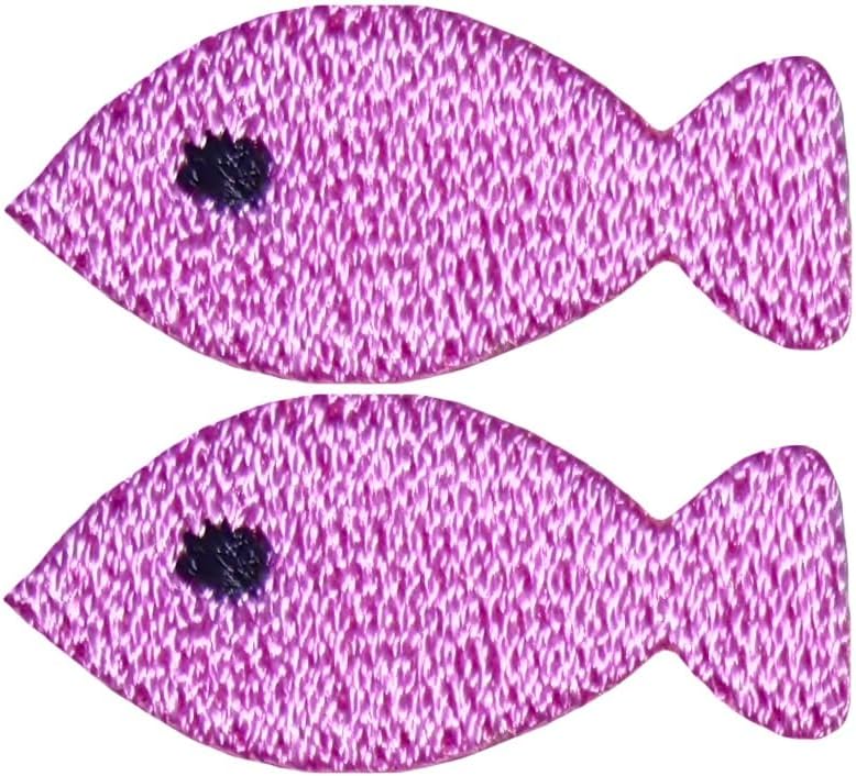 Set 2 of Small Cute Mini Fish Sea Animals Cartoon Tiny Decal Decorative Repair Clothing Bags Applique Sew Iron on Embroidered Patches (FISH-01-MINI2) (Yellow) image 3