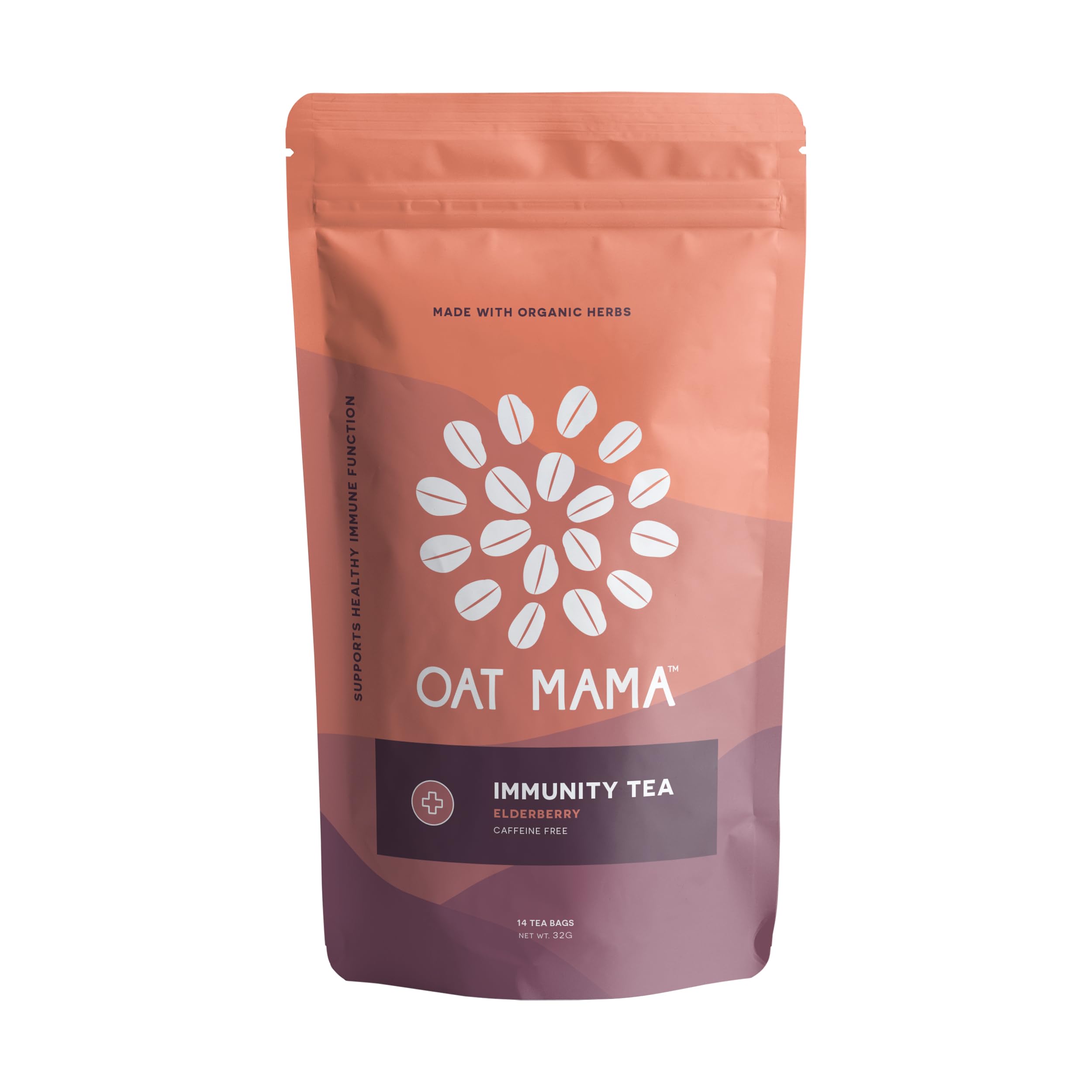 Oat Mama Té inmunidad de saúco, sin cafeína, 14 bolsas de té, 32 g
