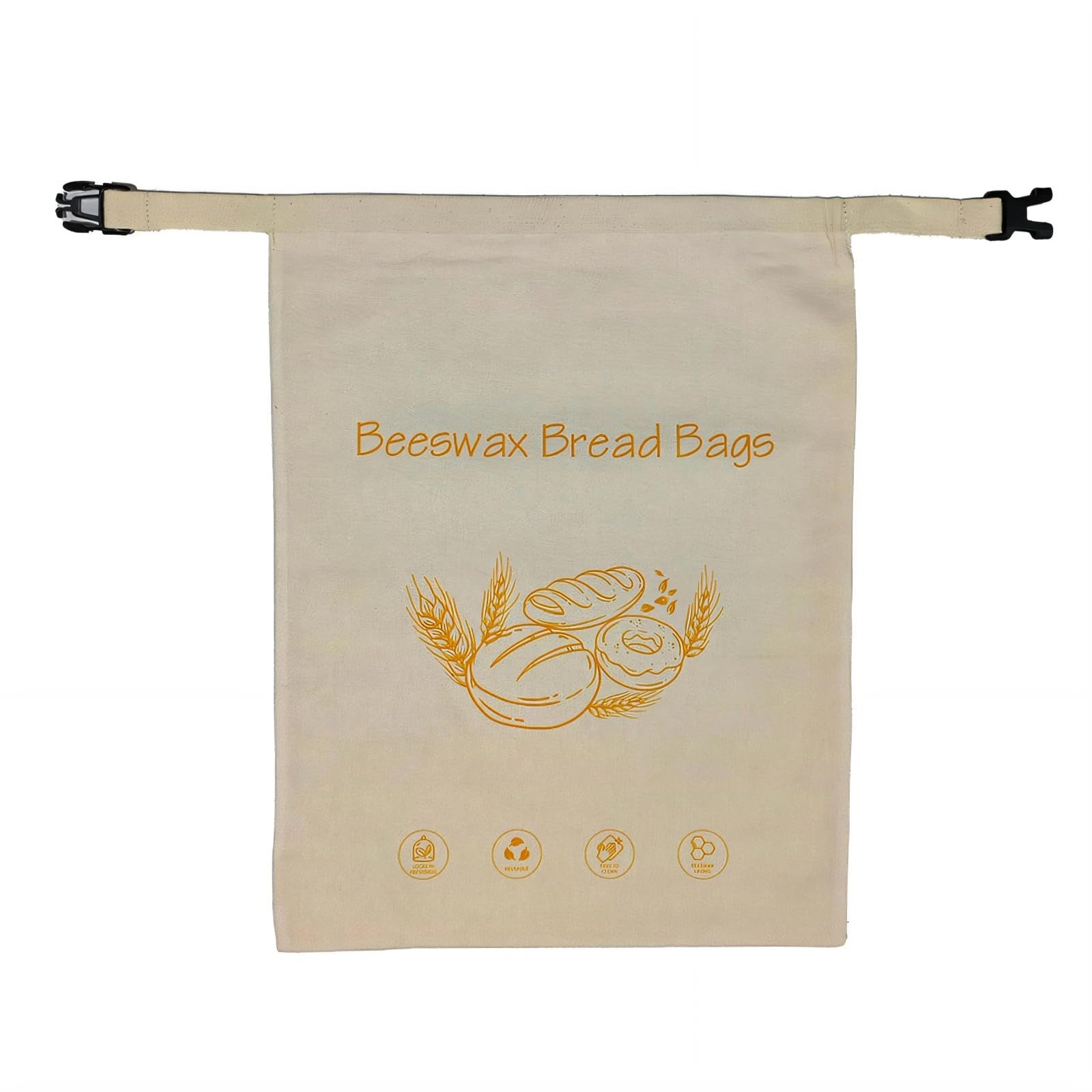 Sustainable Food Grade Bread Storage with Elastic Closure Washable for Homemade Goods Bees Waxes Bread Bag