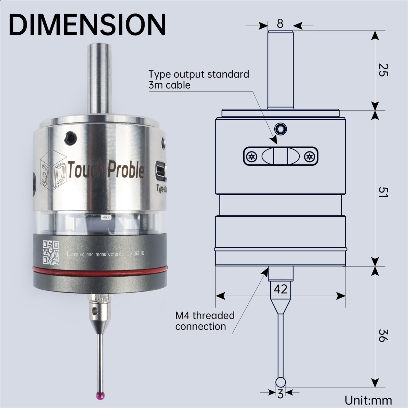 Wyszukiwarka krawędzi 3D V6 Anti-Roll 3D Edge Finder Frezarka CNC Touch Probe do wyszukiwania centrum WP-500 (pełny zestaw)