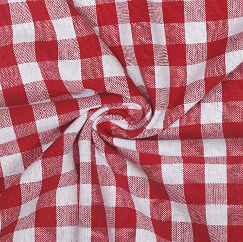 Image of AIRWILL 200GSM Handloom Cotton Double Bedsheet with 2 Pillow Covers (Gingham Check Red) - 92 x 104 Inch