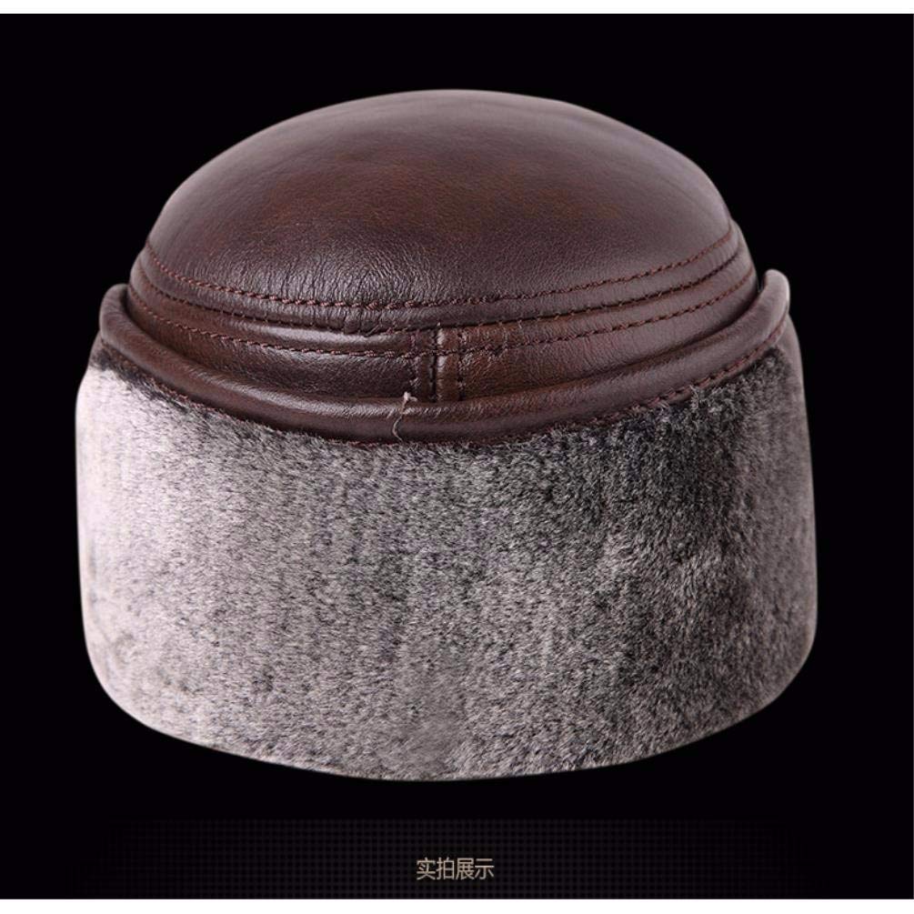 Cappello in Vera Pelle, Berretto con paraorecchie Invernali da Uomo