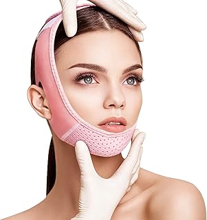 Hihiron Double Chin Reducer, Reusable V Line Mask Facial Slimming Strap, Double Chin Reducer Chin Up Mask,Face Lift Tape For Women and Men Tightening Skin Preventing Sagging