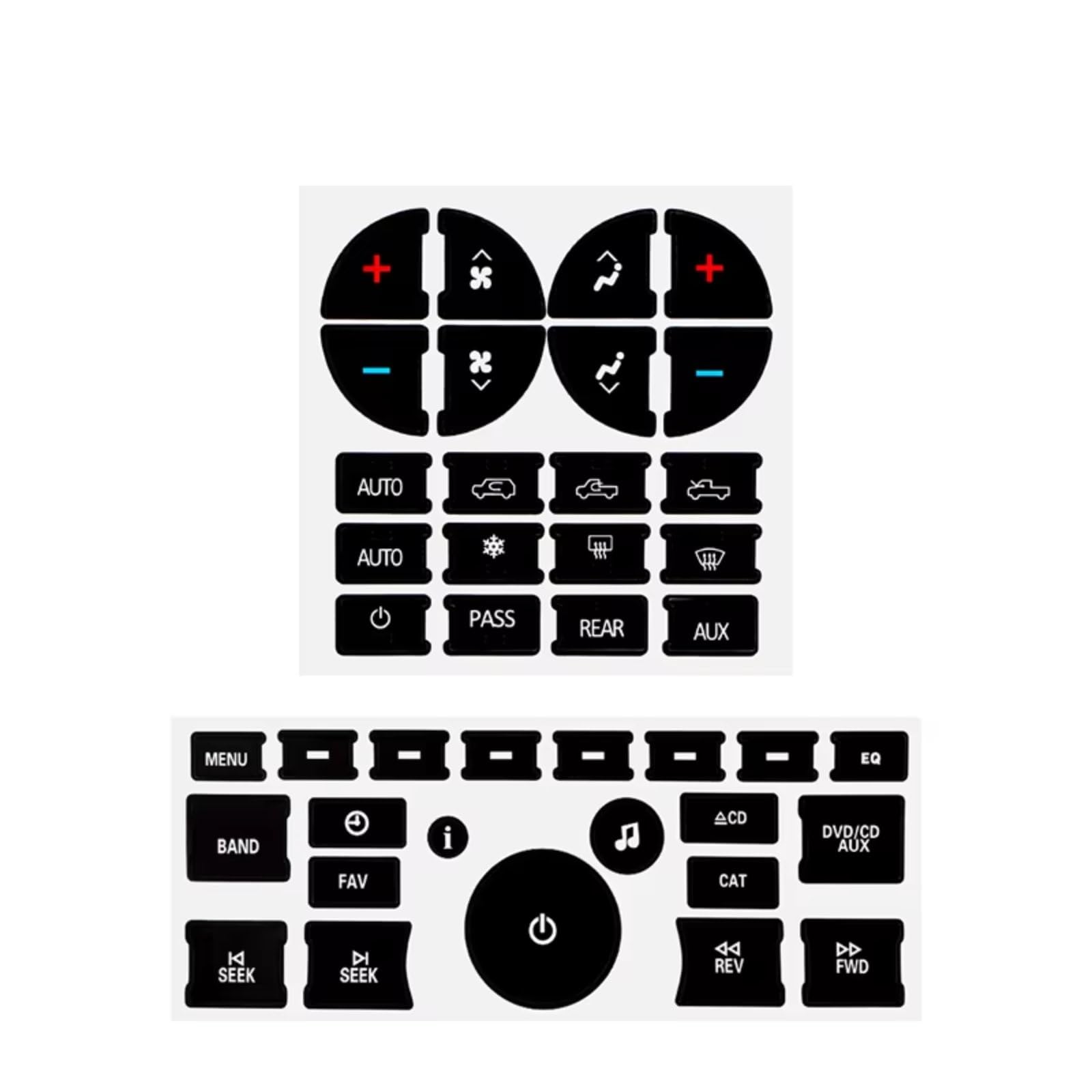Modification Interior Compatible with Chevrolet for Avalanche LT LTZ 2007 2008 2009 2010 2011 2012 2013 2014 2015 AC Control Climate Stereo Radio Button Repair Decals Stickers Accessories