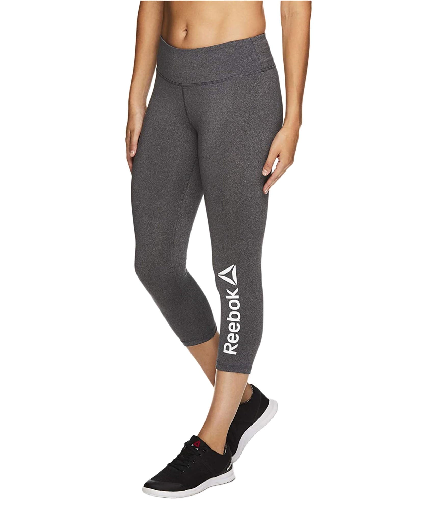 Reebok Womens Branded Capri Compression Athletic Pants R157 L/20, Grey, Large