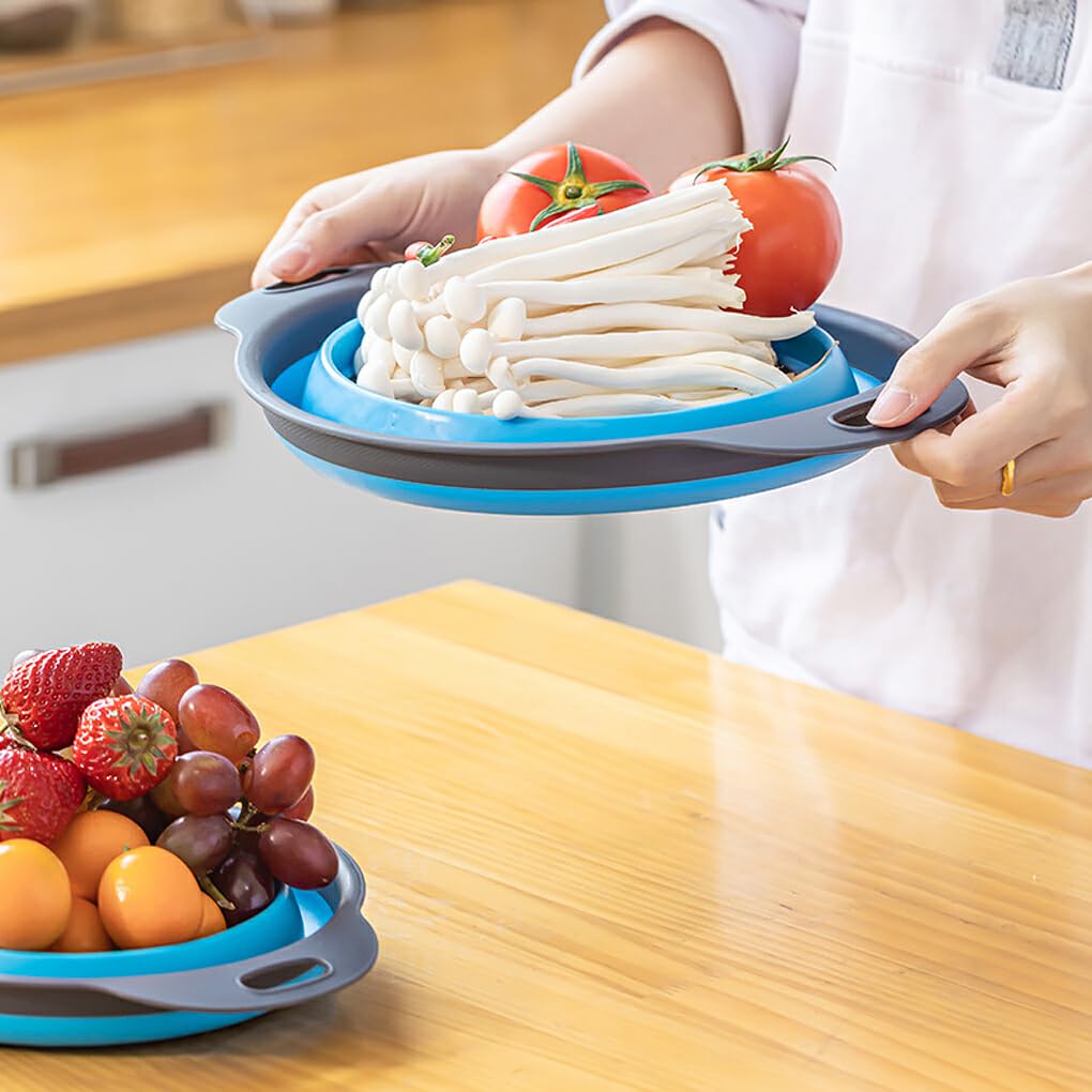 Scolapasta Doppio Strato 2 In 1 - Cestino Lavaggio Frutta E Verdura Con Manico, Colino Multifunzione - Foto 10