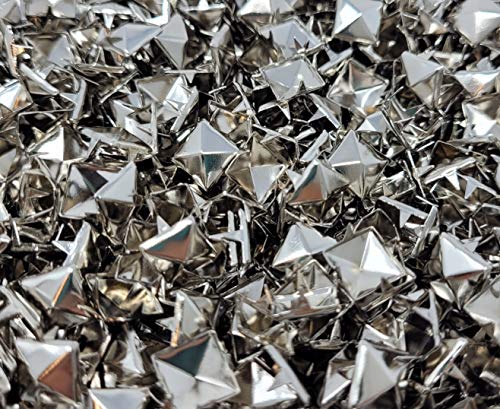 9mm Square Pyramid Domed Raised Silver Tone Metal Nailheads Decorative Craft Studs (Pack of 100)