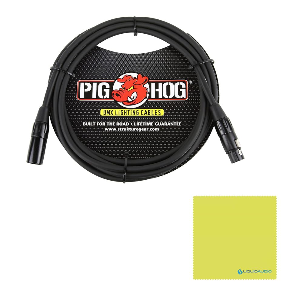 Chauvet H1600 Hurricane 1600 Lightweight High Output Fog Machine Bundle w/Pig Hog PHDMX10 Lighting Cable and Liquid Audio Polishing Cloth