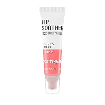 Neutrogena MoistureShine Lip Soother Gloss with SPF 20 Sun Protection, High Gloss Tinted Lip Moisturizer with Hydrating Glycerin and Soothing Cucumber for Dry Lips, Shine 30,.35 oz