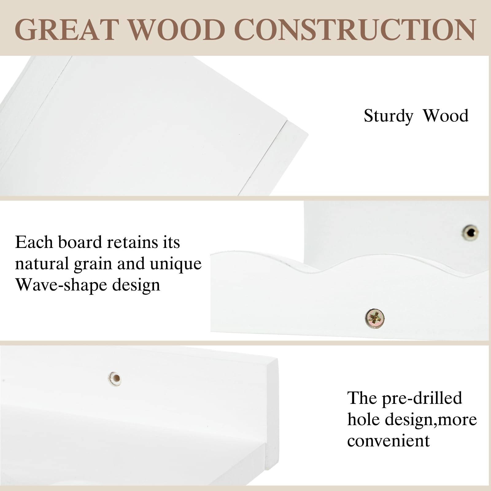 Amazon.com: Suzile Set of 4 Floating Nursery Book Shelves for Wall