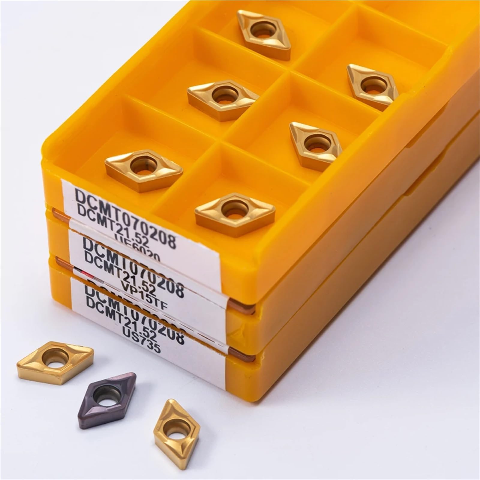 płytka tokarska, 10 sztuk DCMT070208 DCMT070204 VP15TF UE6020 US735 Tokarka Narzędzie do toczenia metalu Narzędzia z węglika spiekanego Frez wewnętrzny DCMT 070208 070204(DCMT070208 UE6020)