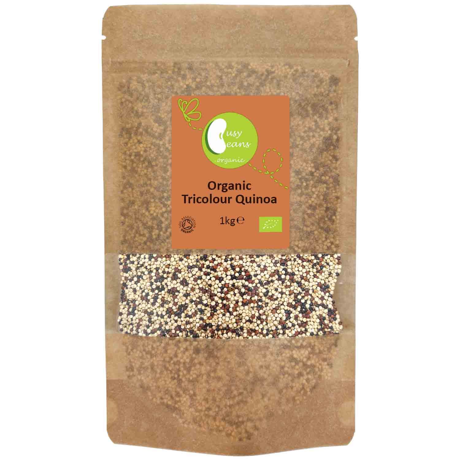 Organic Tricolour Quinoa -Certified Organic- by Busy Beans Organic (1kg)Soil AssociationSoil AssociationSoil Association