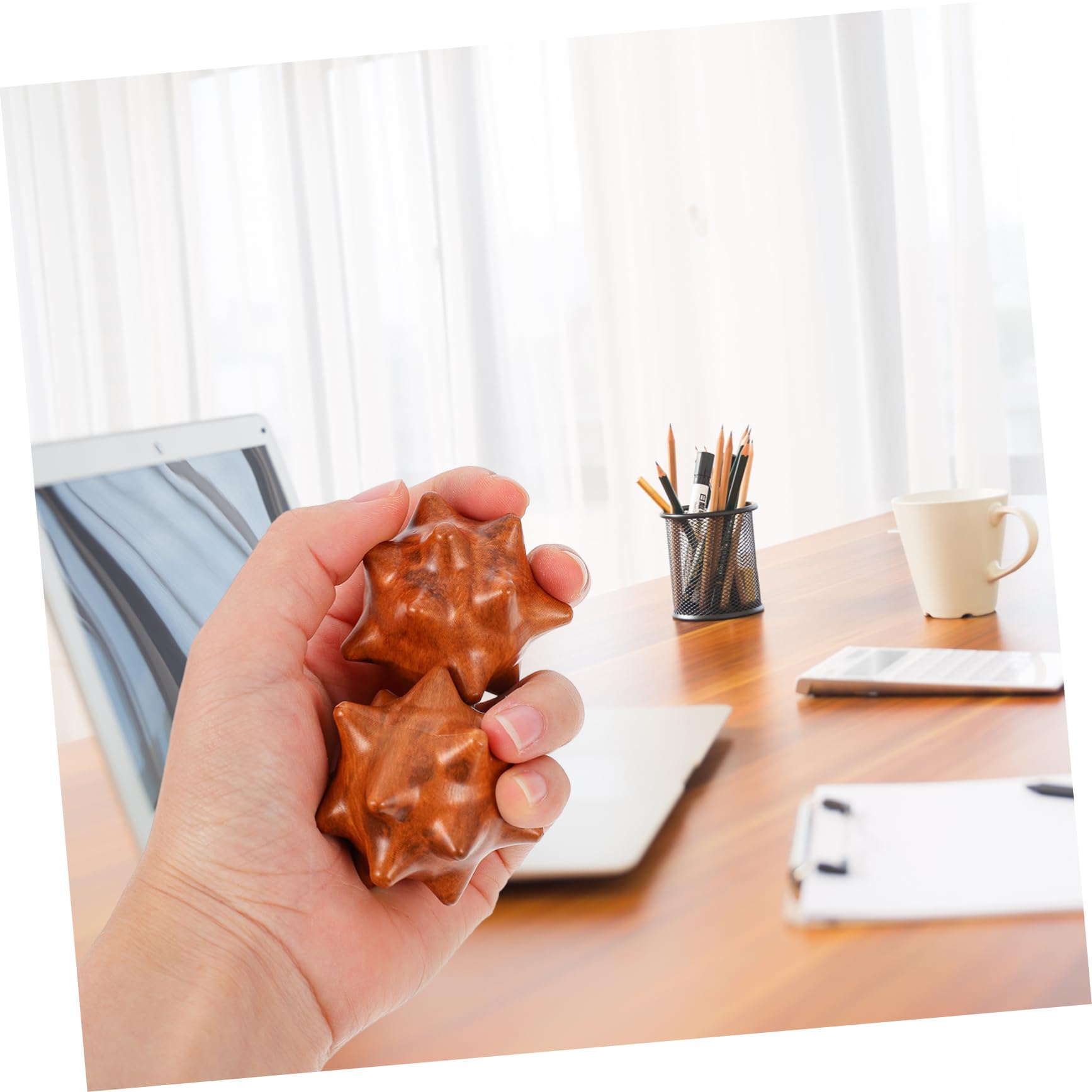 NOLITOY Hand Massage Balls Set of 2 Plastic Health Handballs for Finger Muscle Therapy for Office and Home Use