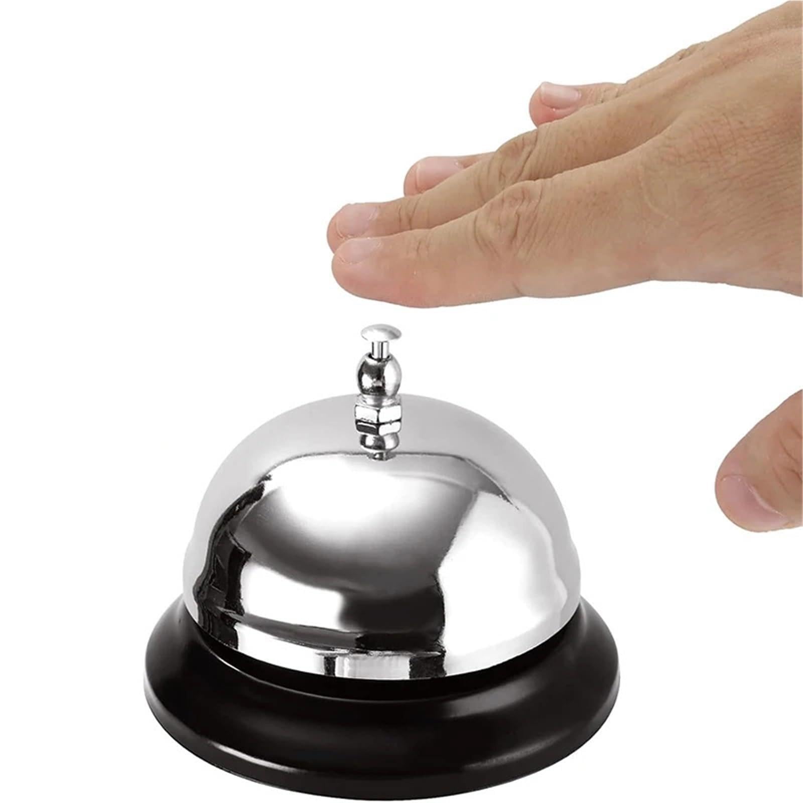 Desk Bell 2pcs Stainless Steel Hand Held Desk Service Bell Reception Call Bell Table Call Bell Counter Bell For Desk Kitchen Hotel Restaurants For Hotel Restaurant Receptio
