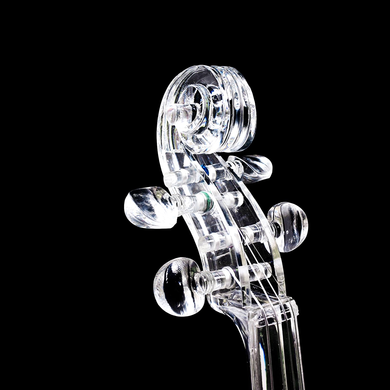 Violino Trasparente Violino Elettrico in Acrilico 4/4 Kit Violino Full Size con Archetto LED, mentoniera, spalliera, Cavo e Custodia #EV6 (EV6) (EV6)