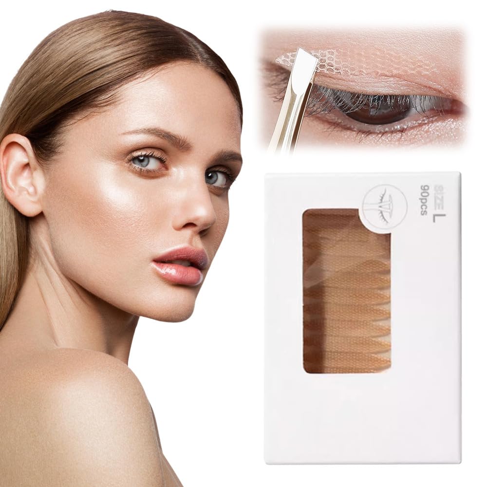 SICOSPI Invisible Double Eyelid Sticker - 2024 Upgraded Waterproof Tapes, Long-Lasting for Hooded, Heavy, Uneven, Droopy Eyelids (28 * 3mm-90pcs)