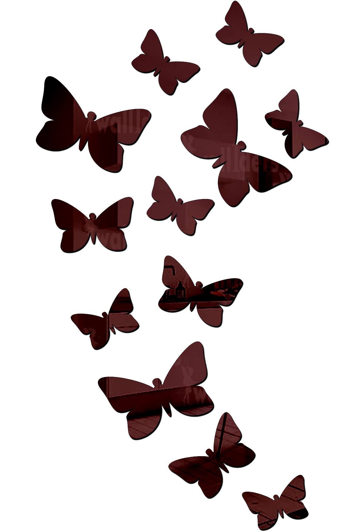 Wall1ders 12 Butterfly 3 Sizes,Mirror Stickers for Wall, Acrylic Stickers, Wall Mirror Stickers, Wall Stickers for Bedroom, Hall, Home Offices (Brown) (B09XL8GZ9G) Amazon Price History, Amazon Price Tracker