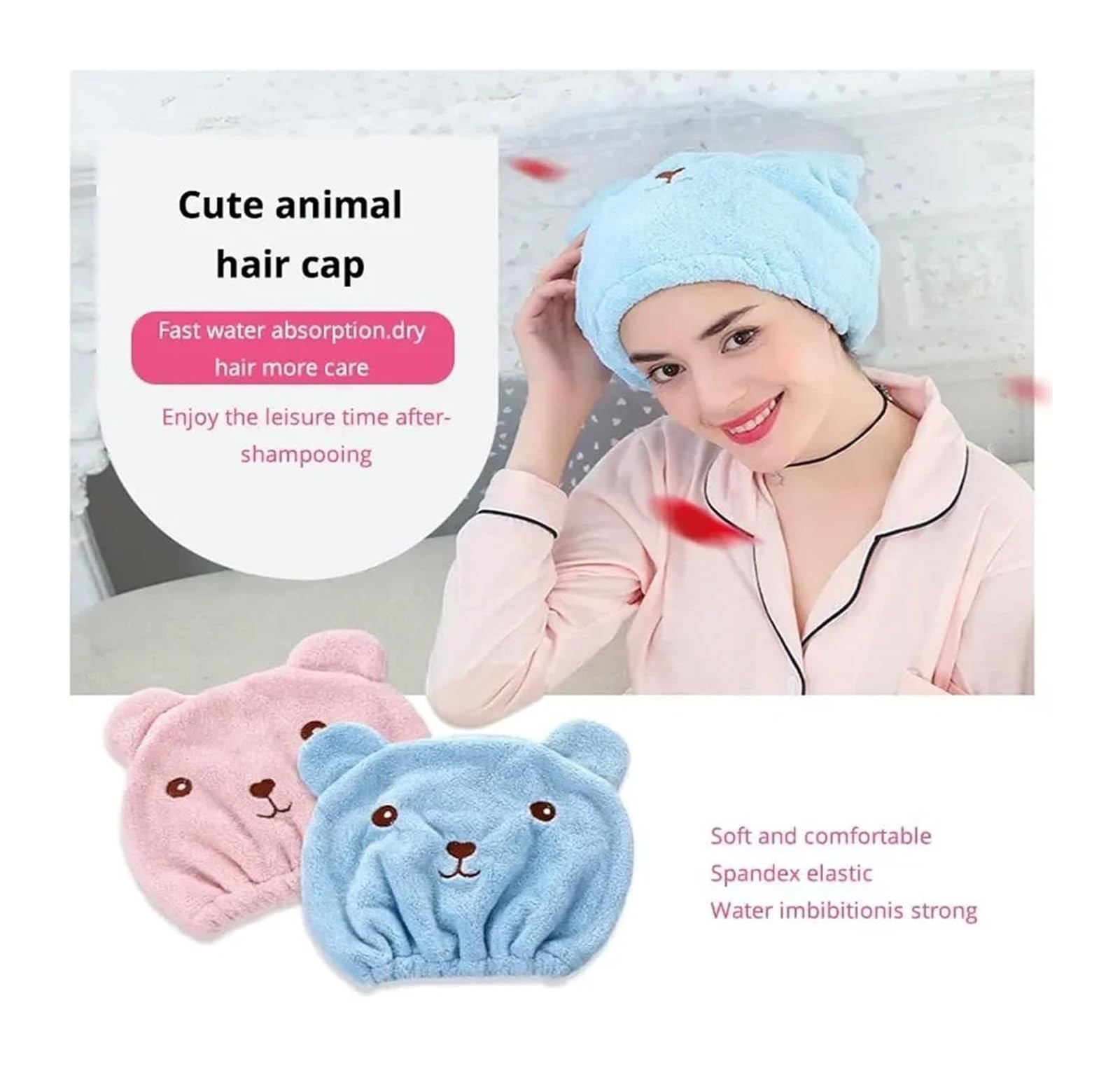 Gorro de Secado Cabello Microfibra | 2in1,10PCS