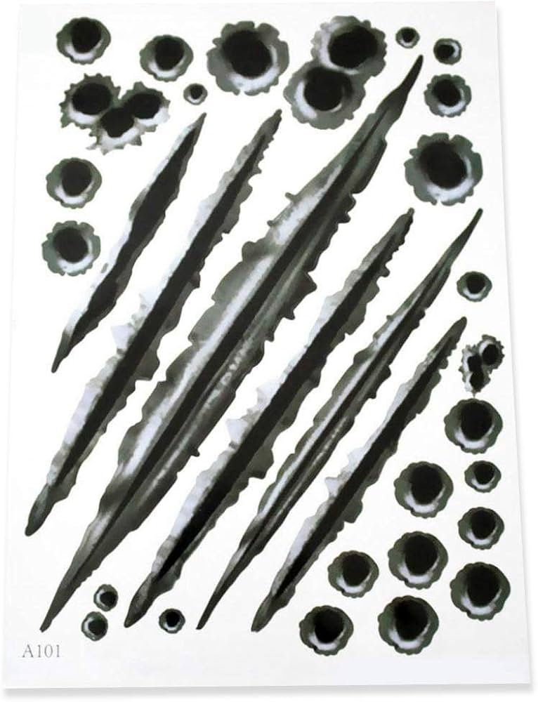 Amazon.co.jp: フェイク弾痕ステッカーセット 傷跡ステッカー 個性的で