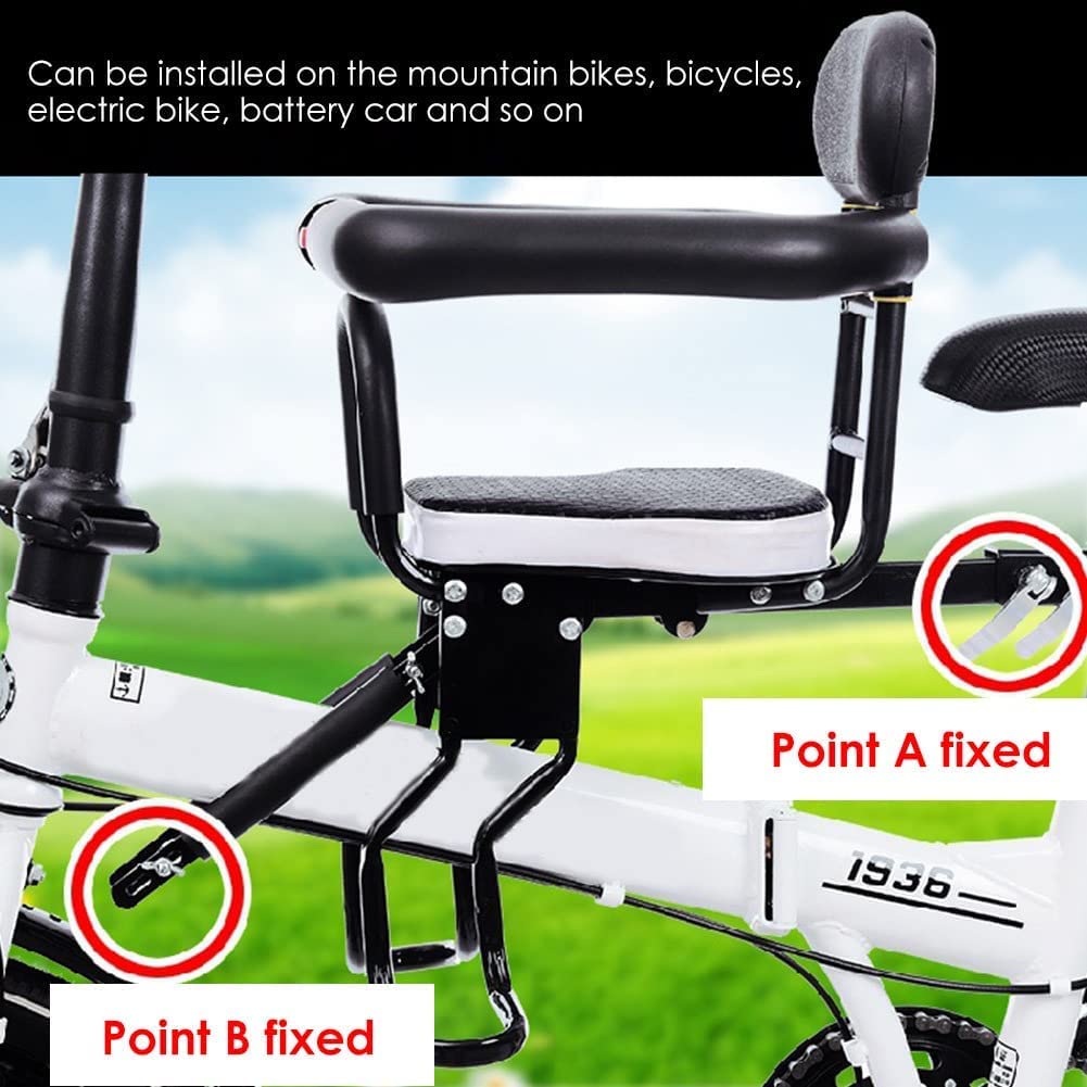 COYEUX Seggiolino Bici per Bambini con corrimano, seggiolino di Sicurezza per Bambini Regolabile per Bicicletta, con poggiaschiena/Pedali/corrimano, per Mountain Bike, Bici ibride, Bici da Fitness