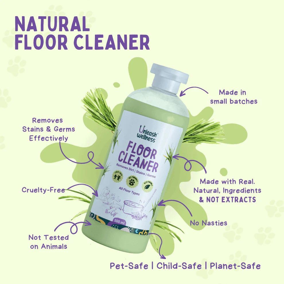 Unleash Wellness Natural Floor Cleaner | Kids & Pet-Friendly | No Chemicals & Preservatives | Suitable for All Floor Types | Natural Ingredients | 1000 ml 2