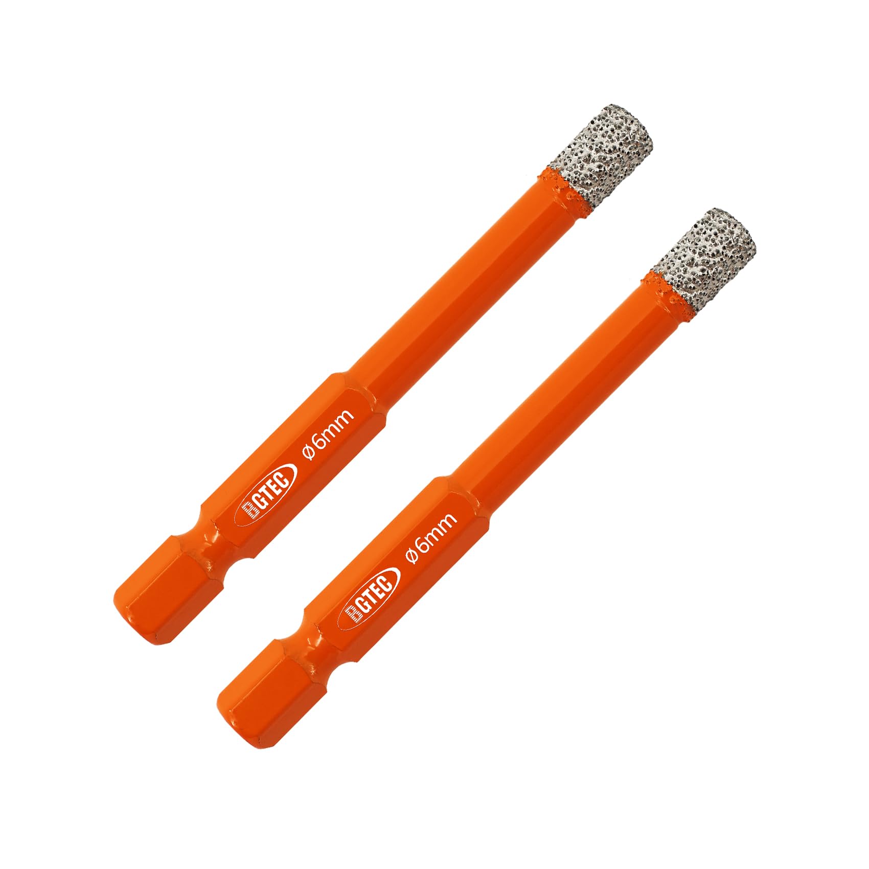 BGTEC Brocas de Diamante en Seco con Vástago Hexagonal de Cambio Rápido para Baldosas de Porcelana, Mármol, Cerámica, Ladrillo, 2 piezas de Diámetro 6 mm