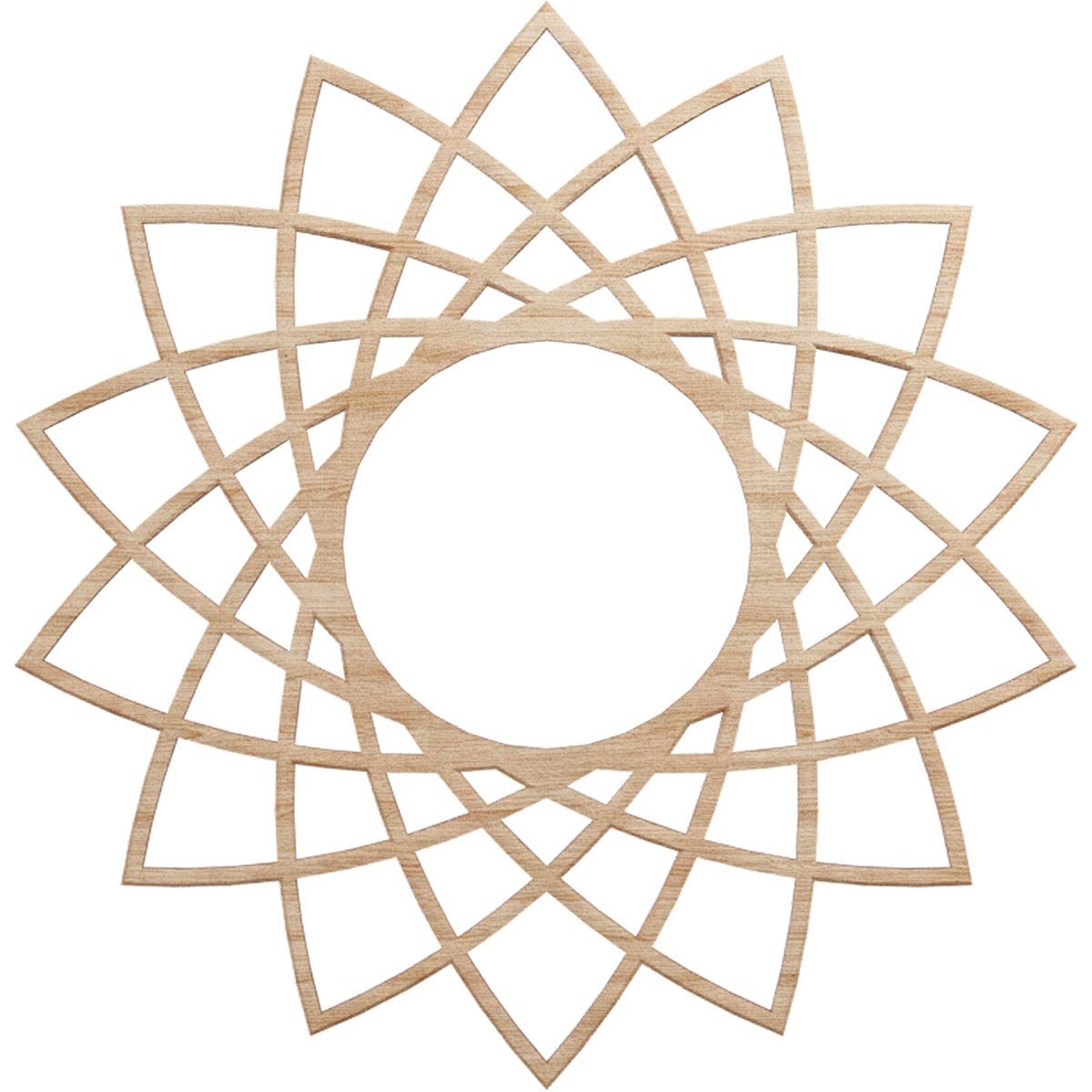 Ekena Millwork 20"OD x 7 3/4"ID x 3/8"T Eleanor Wood Fretwork Pierced Ceiling Medallion, Alder