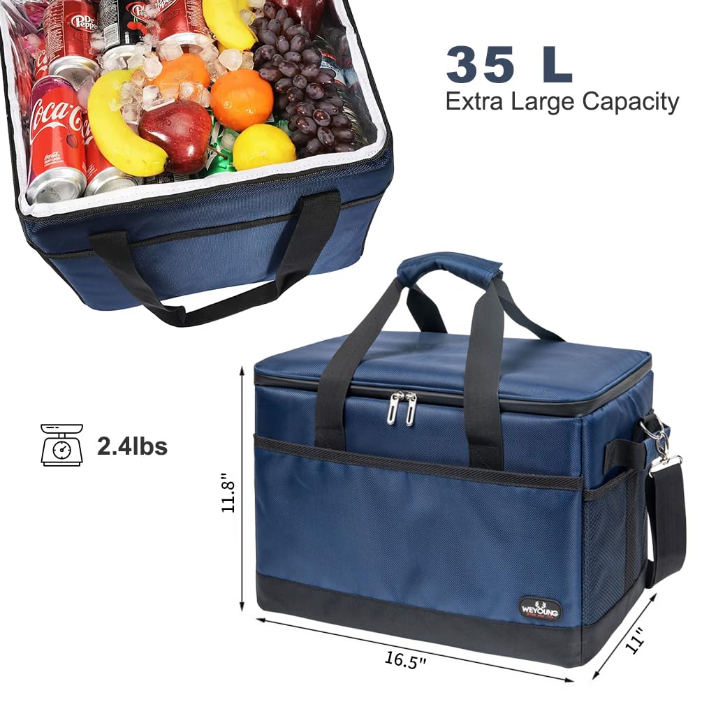 BYJ Extra Large Soft Cooler Bag, 50 Cans Collapsible Soft Sided Cooler