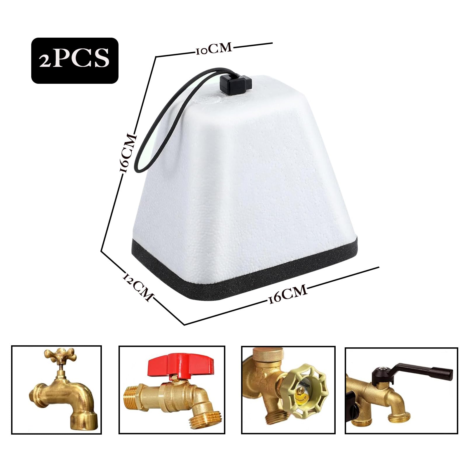Garden Outside Tap Cover Frost Protector for Winter,2P Large Waterproof Foam Frost Covers for Outside Taps,Outdoor Water Tap Cover Insulated Thermal Tap Jacket Protects Your Tap from Freezing Bursting - Image 2