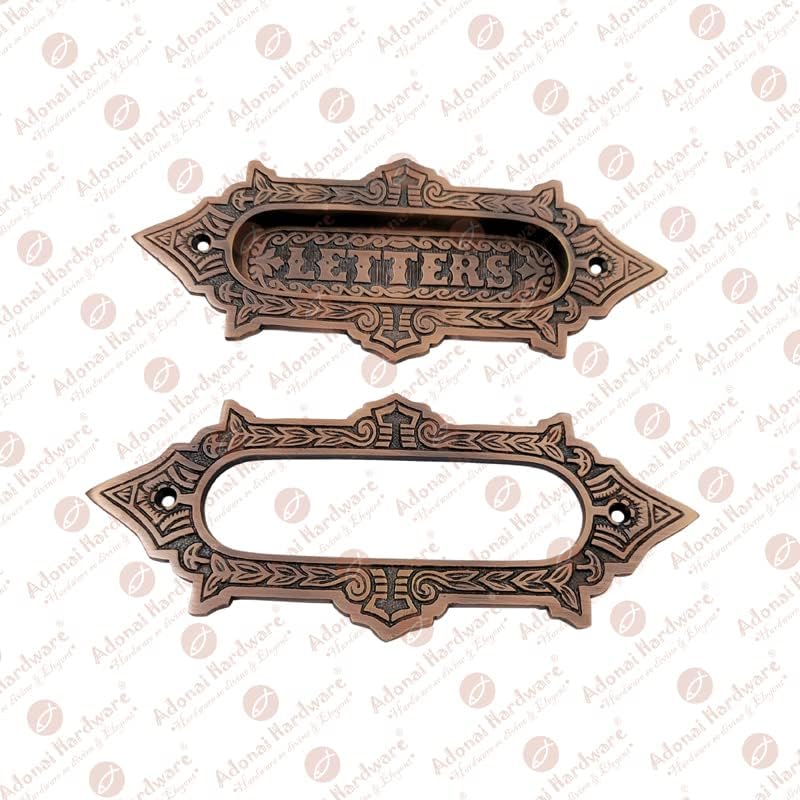 Adonai Hardware Small "LETTERS" Decorative Brass Letter Plate (Antique Copper)