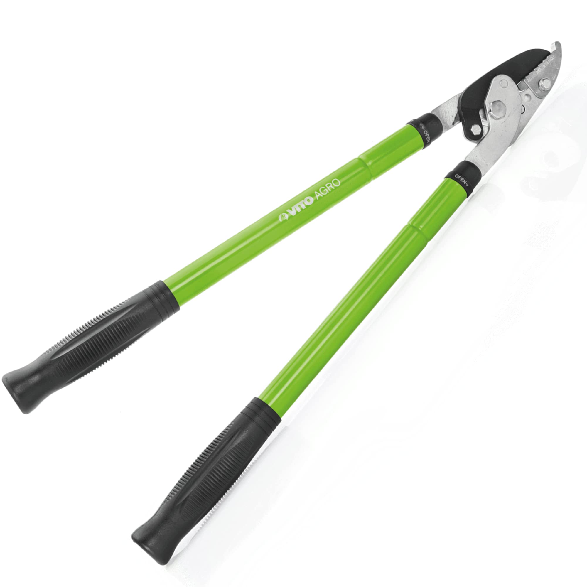 VITO Garden - Tijeras de podar telescópicas | tijeras de podar | de 60 a 90 cm telescópicas | hoja de acero forjado | mangos de tubo de aluminio | mangos antideslizantes | universal | doble mano |