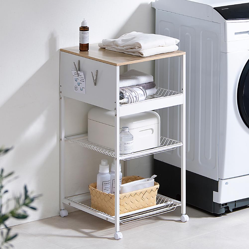 Amazon.co.jp: アイリスオーヤマ キッチンワゴン 隙間収納 キャスター