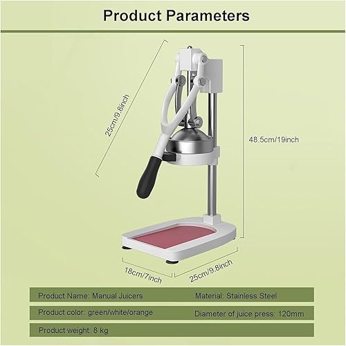 Miniatura 7 de Exprimidor de cítricos de hierro fundido, Máquina de exprimidor de prensa manual, Máquina de exprimidor de trituradora de frutas de acero inoxidable