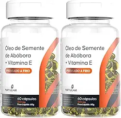 Natulha, KIT 2x Óleo de Semente de Abóbora 1000mg 60 cápsulas - Natulha