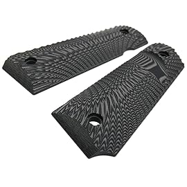 Cool Hand 1911 Full Size G10 Grips, Screws Included, Big Scoop, Ambi Safety Cut, Sunburst Texture (Gun Metal)