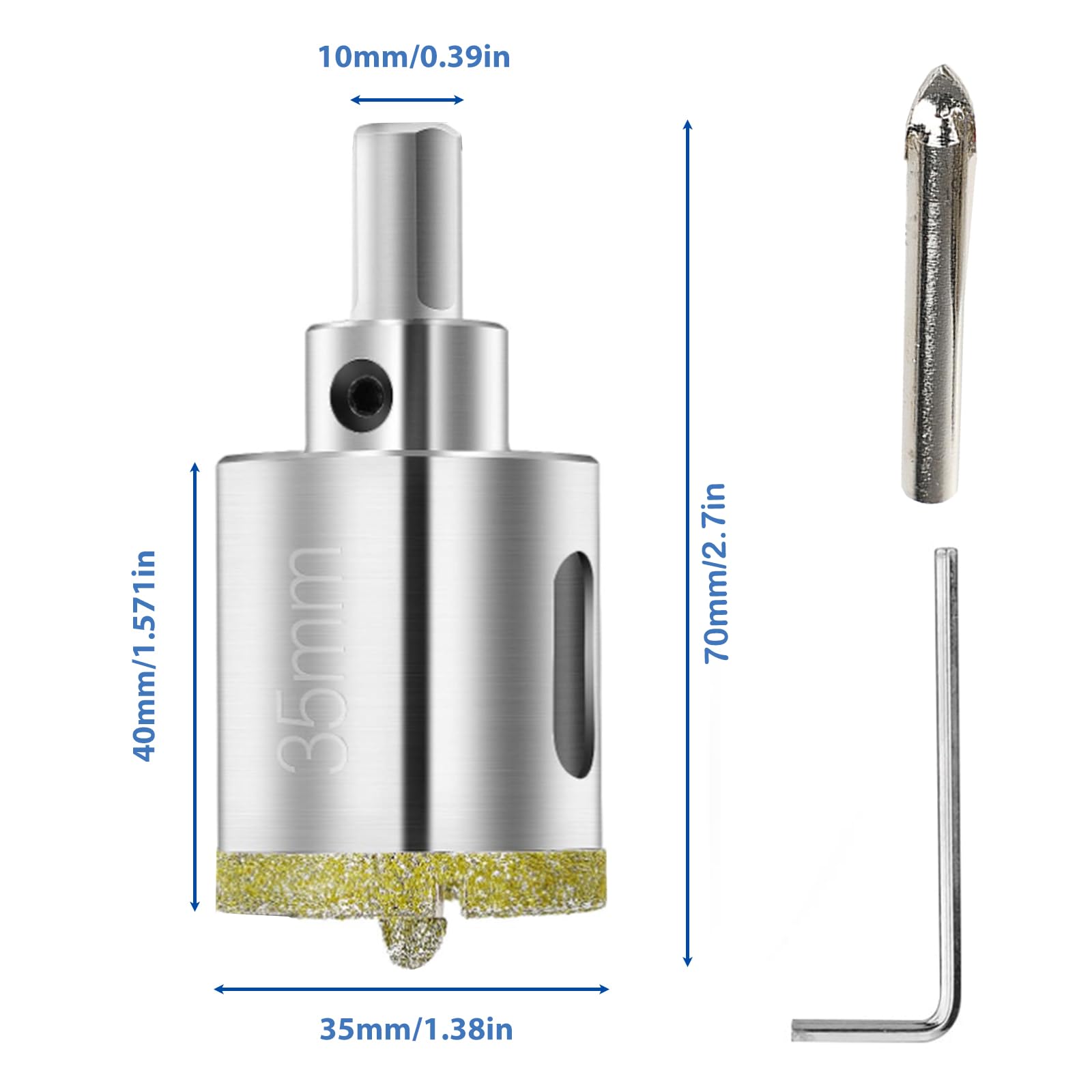 14 Pièces Diamant Enduit Trou Scie Foret Outil Ensemble Pour Carrelage