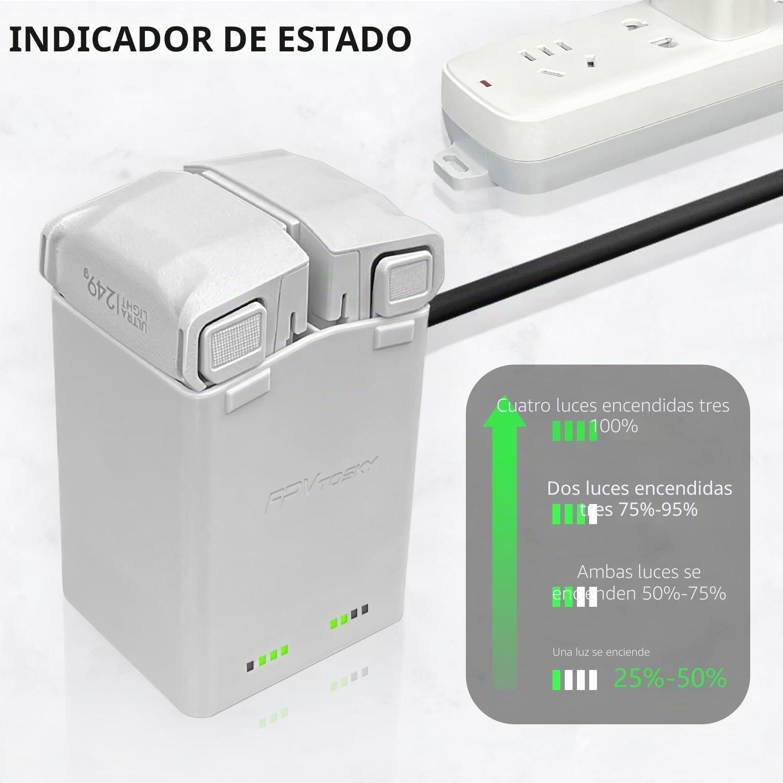 FPVtosky Cargador de batería para dji Mini 5 Pro/4 Pro/ 3/3 Pro Accesorios, Centro de Carga de baterías, estación de Carga de baterías en Paralelo (batería no incluida)