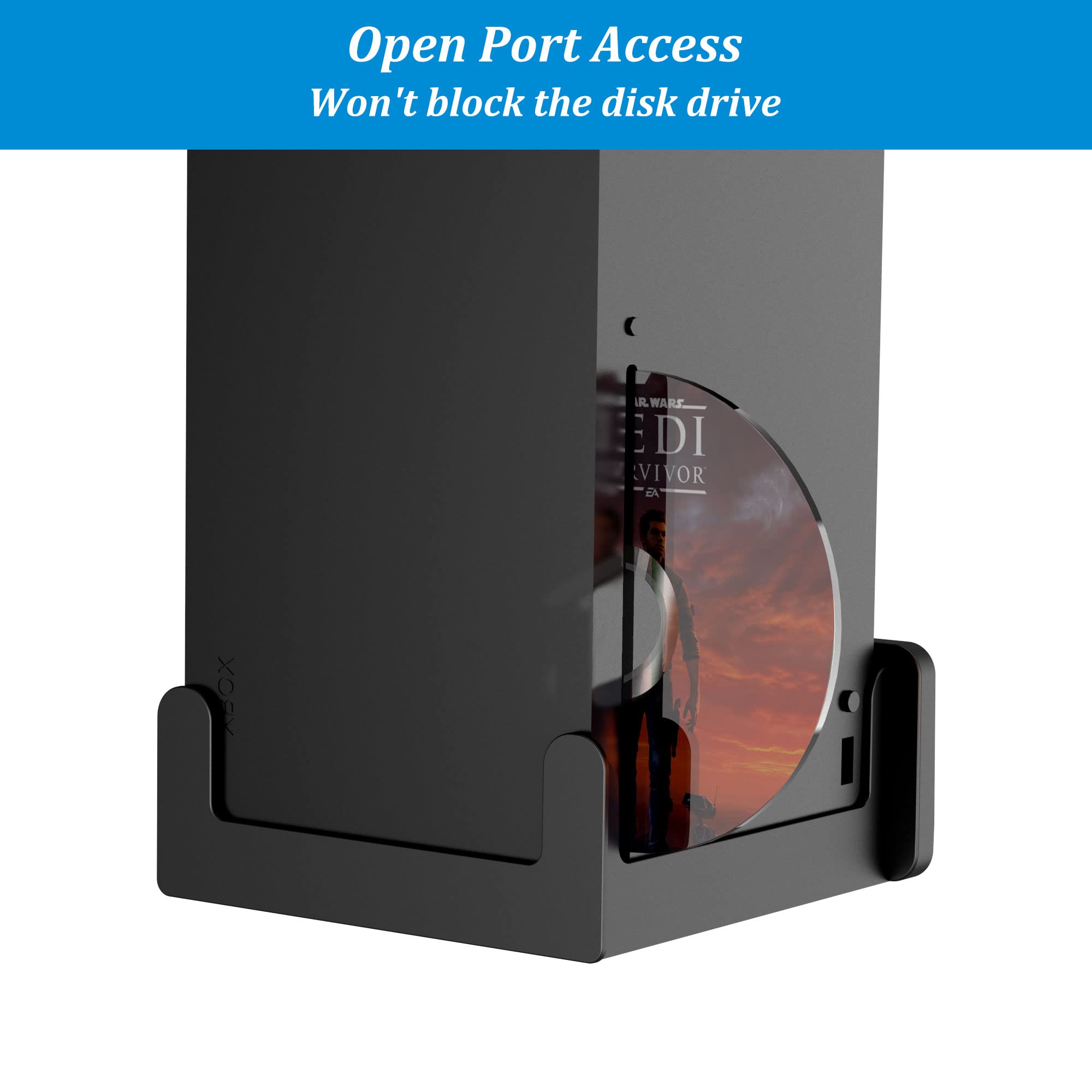 PlusAcc Supporto a parete per Xbox Series X - Staffe per dissipazione rapida del calore, risparmia spazio sulla scrivania e mantieni organizzata la tua area di gioco (dispositivo non incluso).