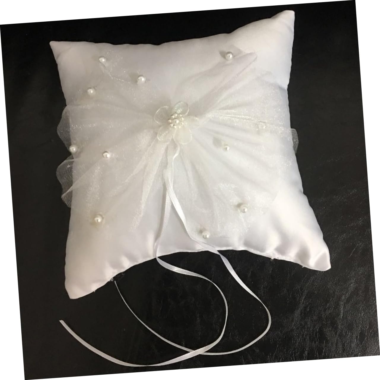 Gadpiparty 3pezzi Cuscino Per Fedi Nuziali Elegante Pizzo Con Nastro Decorativo Per Cerimonie Di Matrimonio e Fidanzamento Comodo e Compatto Per Trasporto Facile