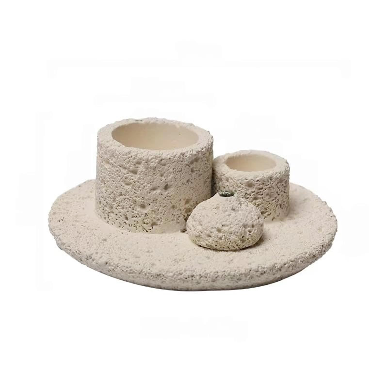 Dutys Cement Burners Holder for Incenses Stick Spiritual Practice and Meditations Concrete Ritual Tray Concrete Incenses Holder